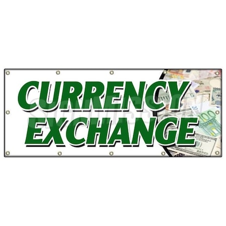 Signmission CURRENCY EXCHANGE BANNER SIGN best conversion rate fast low cost dollar B-120 Currency Exchange